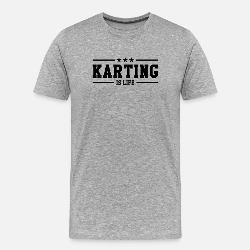 Karting is life - Männer Premium Bio T-Shirt - Grau meliert