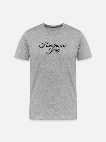 Hamburger Jung Klassisch - Männer Premium Bio T-Shirt - Grau meliert