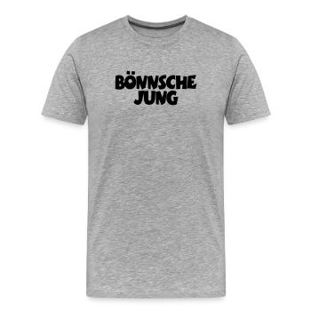 Bönnsche Jung - Unser Mann aus Bonn am Rhein - Männer Premium Bio T-Shirt - Grau meliert - Vorne - Damien (186cm)