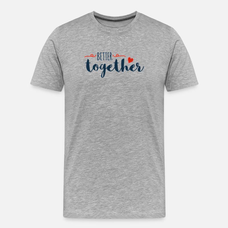 Better Together Drehbuch-Herz - Männer Premium Bio T-Shirt - Grau meliert