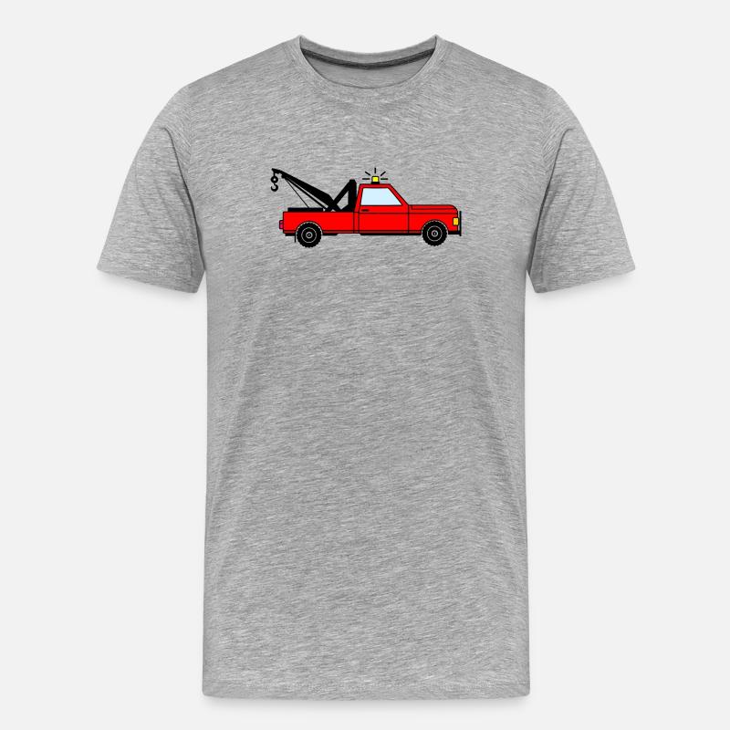 Abschleppwagen rot - Männer Premium Bio T-Shirt - Grau meliert