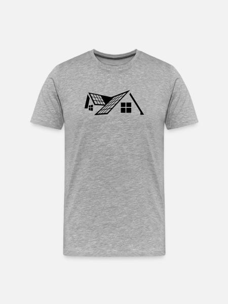 House roof with solar panels - Men's Premium Organic T-Shirt - heather grey