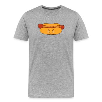 Hot dog sausage - Men's Premium Organic T-Shirt - heather grey - Front - Damien (186cm)