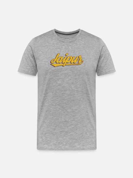 Jaipur Lettering Retro Graphic India - Men's Premium Organic T-Shirt - heather grey