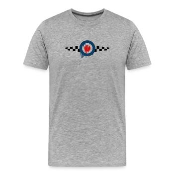 Mod Target skashirts - Men's Premium Organic T-Shirt - heather grey - Front - Damien (186cm)