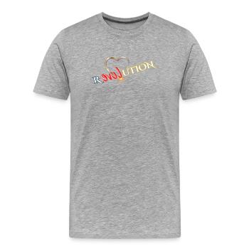 Heart Revolution Solar Flare Graphic - Men's Premium Organic T-Shirt - heather grey - Front - Damien (186cm)
