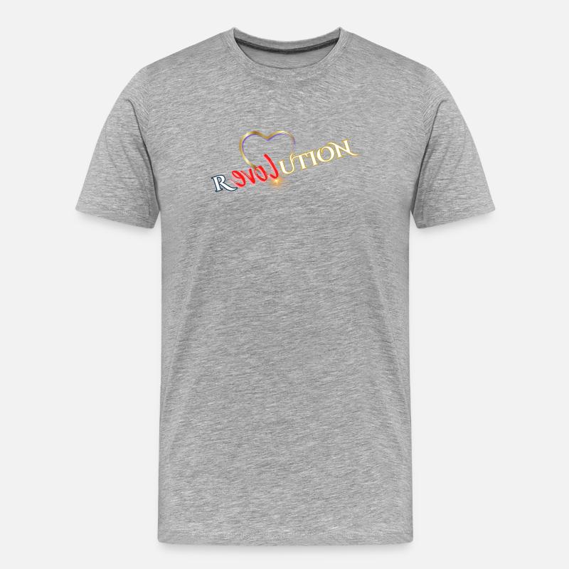 Herz Revolution Sonnenflare Grafik - Männer Premium Bio T-Shirt - Grau meliert
