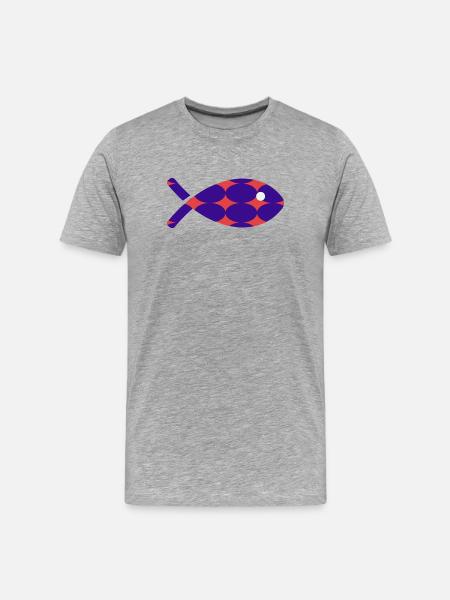 FISH - Men's Premium Organic T-Shirt - heather grey