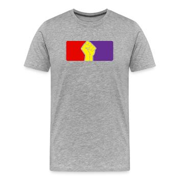 Spanische Republik Flagge und Faust - Männer Premium Bio T-Shirt - Grau meliert - Vorne - Damien (186cm)