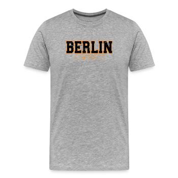 Résumé de Berlin Mitte - T-shirt bio Premium Homme - gris chiné - Devant - Damien (186cm)