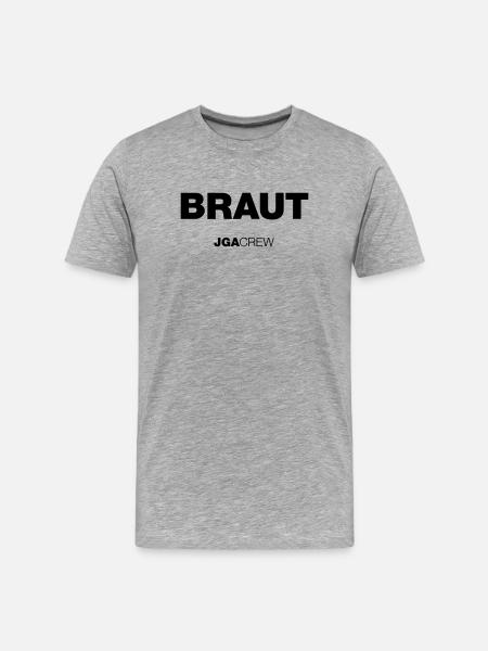 JGA: Team Braut (Jungesellinnenabschied) - Männer Premium Bio T-Shirt - Grau meliert