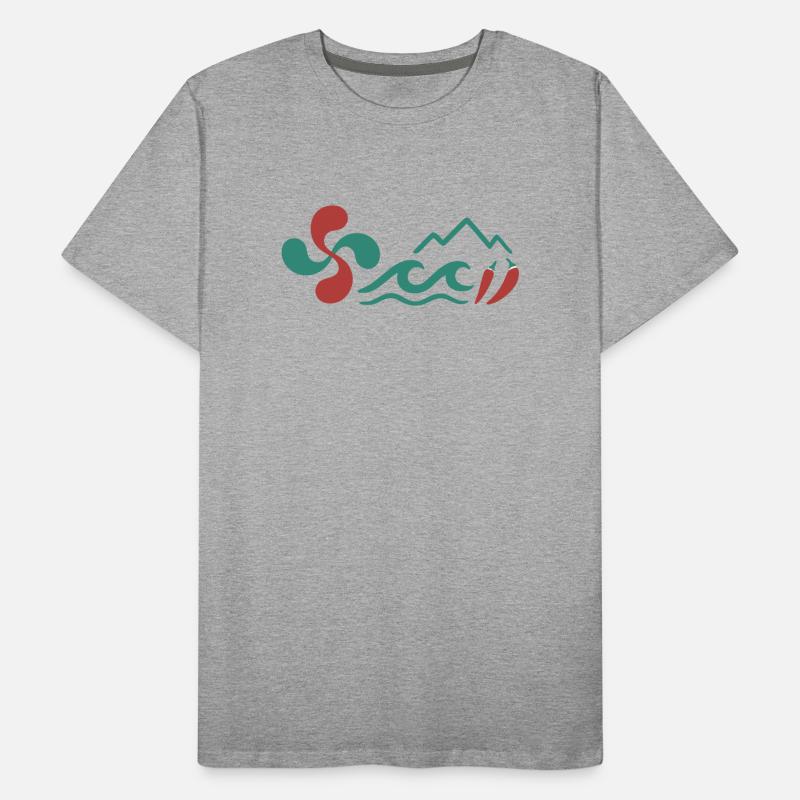 Mountain and Colorful Chili Pepper Pattern Men's Premium Organic T-Shirt