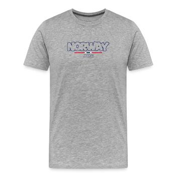 Norvège - Norvège - Norvège - Drapeau - Scandinavie - T-shirt bio Premium Homme - gris chiné - Devant - Damien (186cm)
