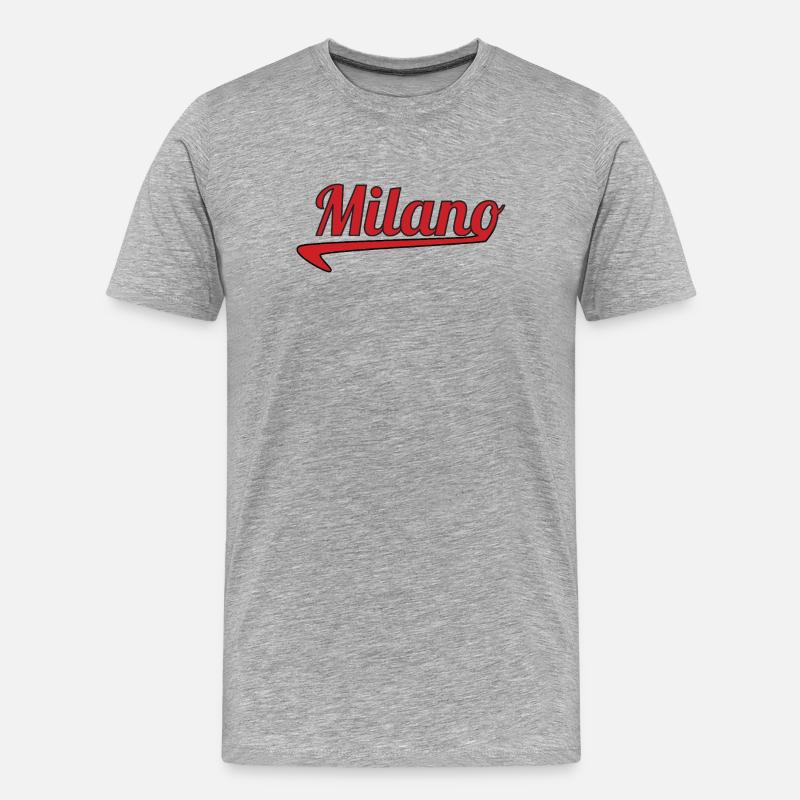 Milano Script Emblem Swoosh - Männer Premium Bio T-Shirt - Grau meliert