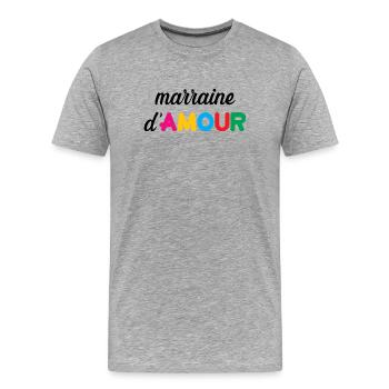 Godmother of Love - Family - Baptism - Men's Premium Organic T-Shirt - heather grey - Front - Damien (186cm)