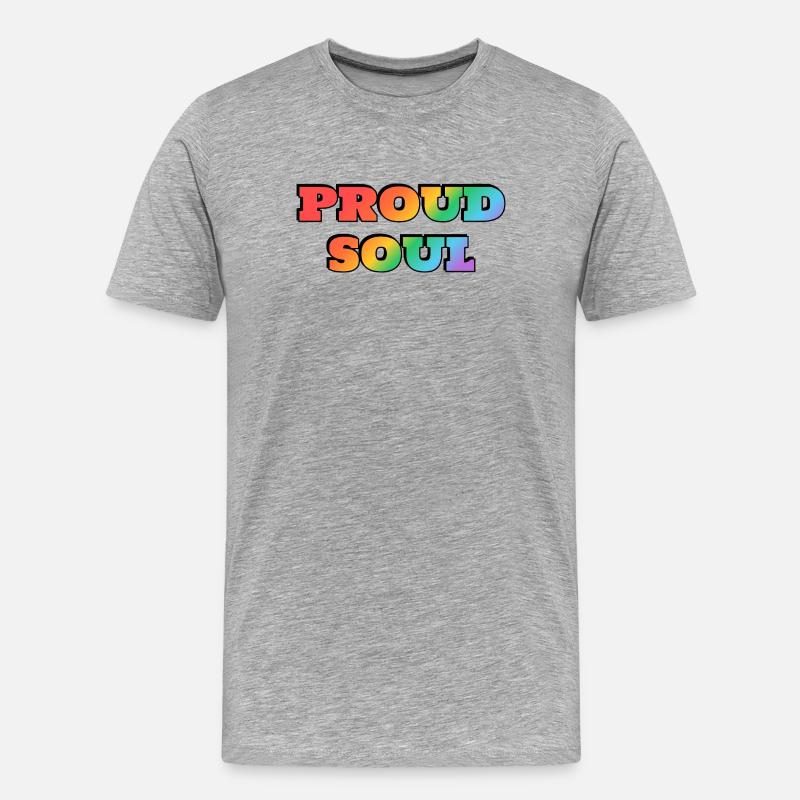 Stolze Seele Regenbogen Text - Männer Premium Bio T-Shirt - Grau meliert