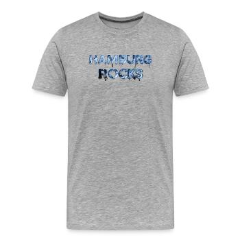 Rochers de Hambourg - T-shirt bio Premium Homme - gris chiné - Devant - Damien (186cm)