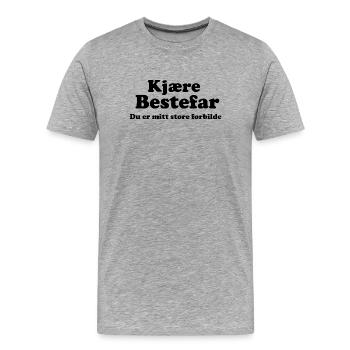 Dear Grandpa - Men's Premium Organic T-Shirt - heather grey - Front - Damien (186cm)