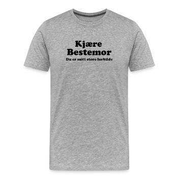 Dear Grandma - Men's Premium Organic T-Shirt - heather grey - Front - Damien (186cm)