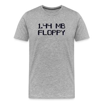 Floppy Disk 90s Storage - Men's Premium Organic T-Shirt - heather grey - Front - Damien (186cm)
