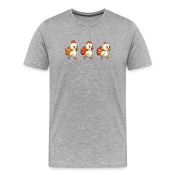 Thanksgiving Truthahn Baby - Männer Premium Bio T-Shirt - Grau meliert - Vorne - Damien (186cm)