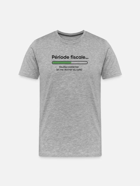 Fiscal period: slow loading, fast coffee - Men's Premium Organic T-Shirt - heather grey