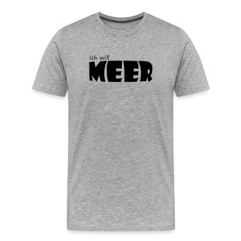 ICH WILL MEER - Männer Premium Bio T-Shirt - Grau meliert - Vorne - Damien (186cm)