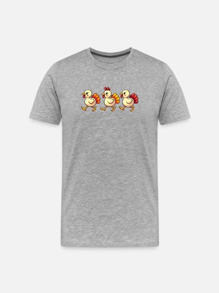 Bébé dinde de Thanksgiving - T-shirt bio Premium Homme - gris chiné