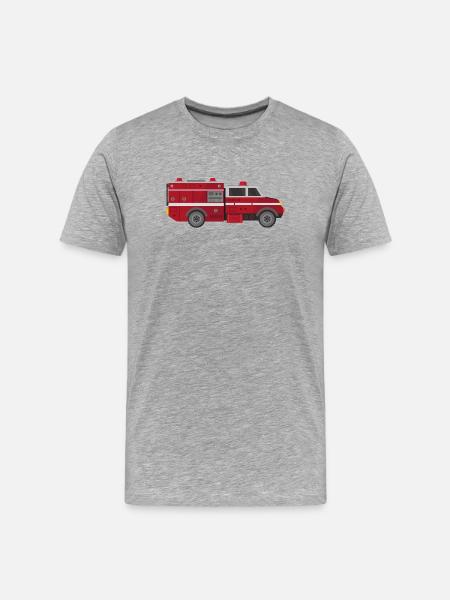 Camion de pompiers - T-shirt bio Premium Homme - gris chiné