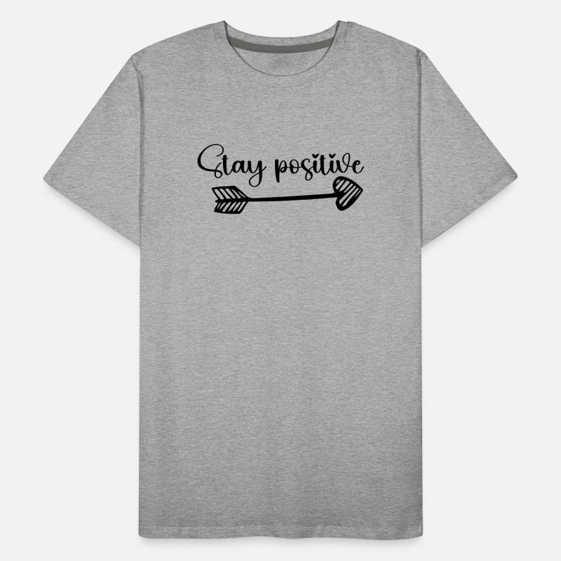 Reste positif, cœur T-shirt bio Premium Homme