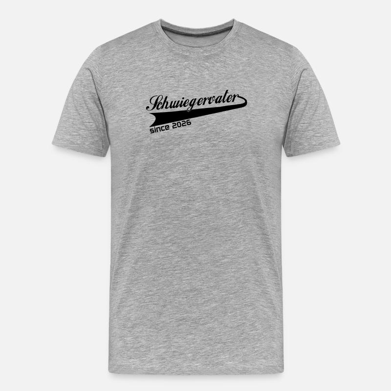 Schwiegervater 2026, bester Schwiegervati ever - Männer Premium Bio T-Shirt - Grau meliert