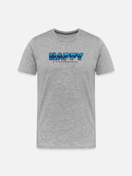 Happy Birthday, Congratulations, Birthday - Men's Premium Organic T-Shirt - heather grey