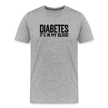 Diabète - T-shirt bio Premium Homme - gris chiné - Devant - Damien (186cm)