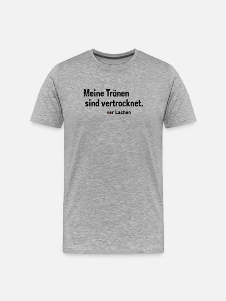 Tränen vertrocknet - Männer Premium Bio T-Shirt - Grau meliert