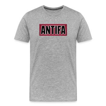 Antifa - Antifascist Merch - Men's Premium Organic T-Shirt - heather grey - Front - Damien (186cm)