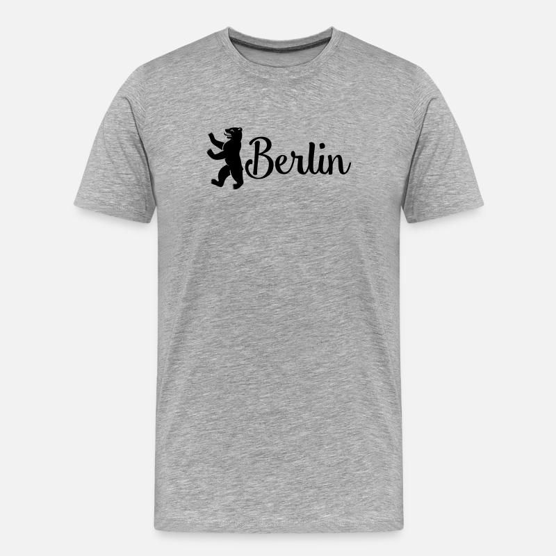 berlin - Männer Premium Bio T-Shirt - Grau meliert