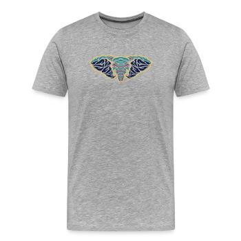 Psychedelischer Elefantenkopf - Männer Premium Bio T-Shirt - Grau meliert - Vorne - Damien (186cm)