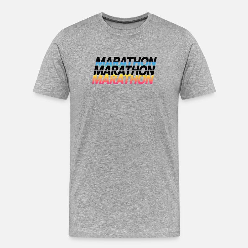 Marathon Gradient Typografie - Männer Premium Bio T-Shirt - Grau meliert