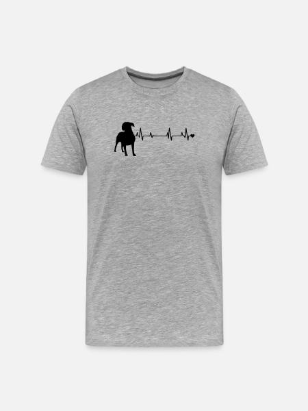 Hund - Männer Premium Bio T-Shirt - Grau meliert