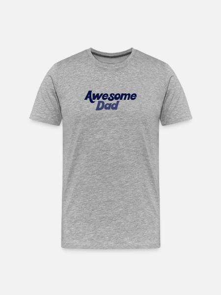 Bold Blue Gradient Awesome Dad - Men's Premium Organic T-Shirt - heather grey