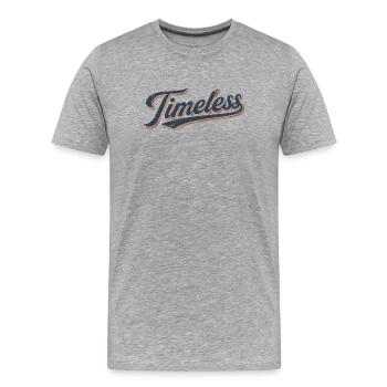 Zeitloses Vintage-Schriftzug - Männer Premium Bio T-Shirt - Grau meliert - Vorne - Damien (186cm)