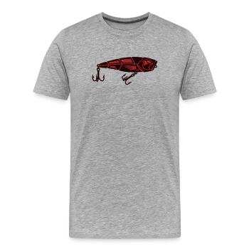 Angelköder Wobbler Raubfisch - Männer Premium Bio T-Shirt - Grau meliert - Vorne - Damien (186cm)