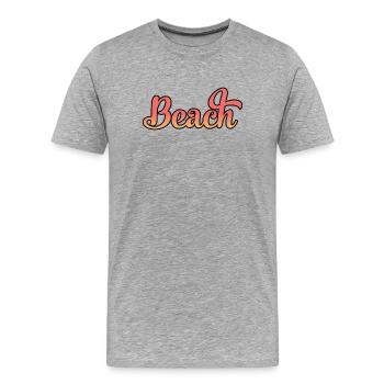 Beach - Männer Premium Bio T-Shirt - Grau meliert - Vorne - Damien (186cm)