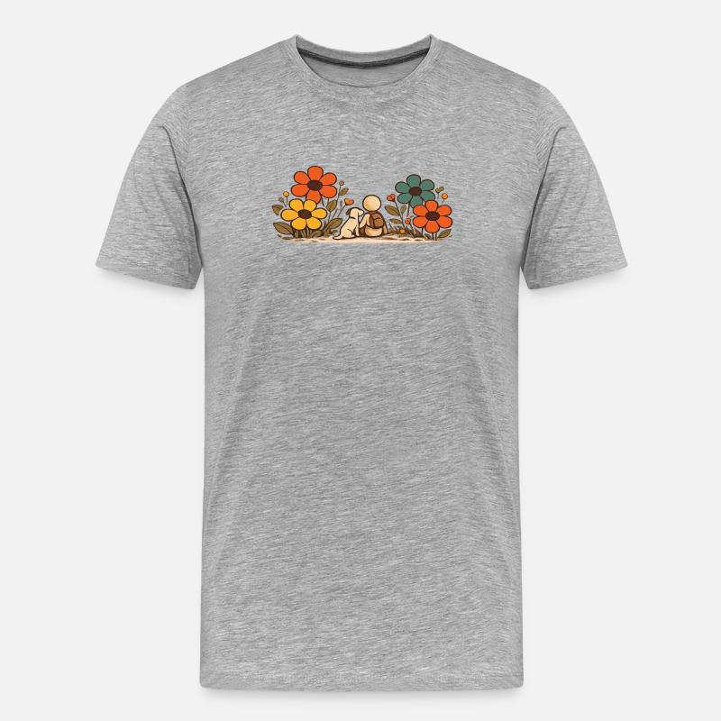 Der kleine Gedanke | Beste Freunde - Männer Premium Bio T-Shirt - Grau meliert