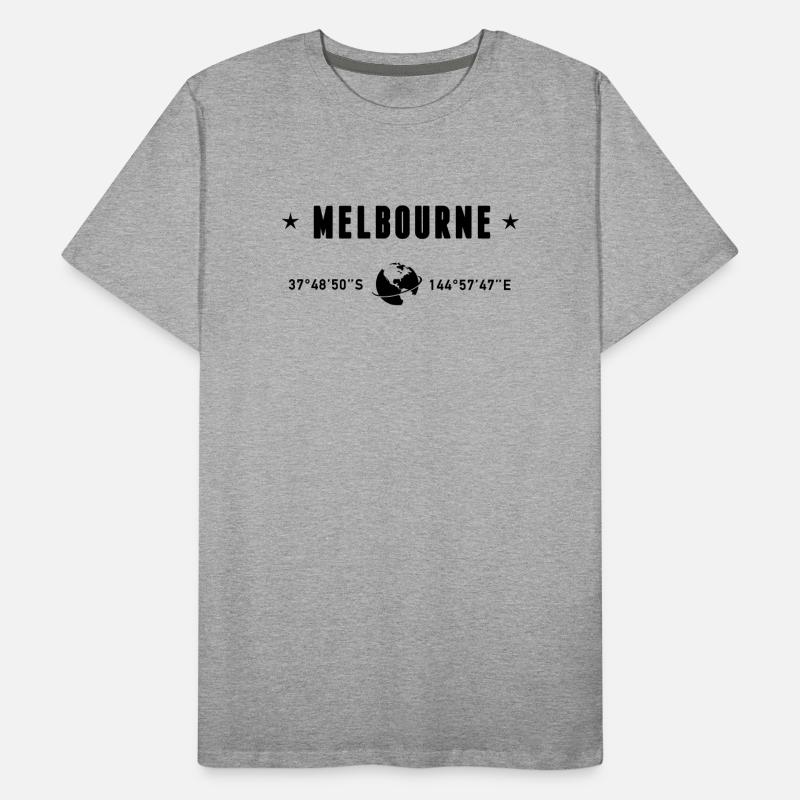 Melbourne Australia Coordinates Planet Earth Men's Premium Organic T-Shirt