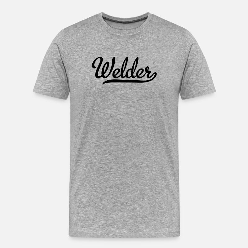 Schweißer - Männer Premium Bio T-Shirt - Grau meliert