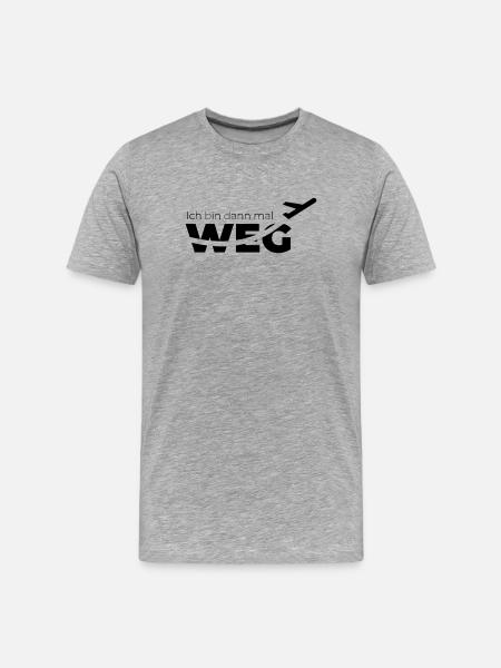 Ich bin dann mal weg - Männer Premium Bio T-Shirt - Grau meliert
