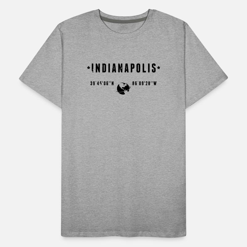 Indianapolis Indiana Coordinates Gps Globe Men's Premium Organic T-Shirt