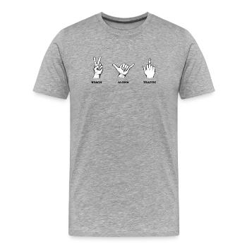 Ensemble de panneaux manuels de circulation Beach Aloha – Illustration - T-shirt bio Premium Homme - gris chiné - Devant - Damien (186cm)
