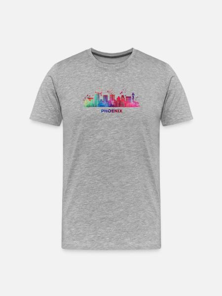 Phéniciens Skyline Phoenix - T-shirt bio Premium Homme - gris chiné